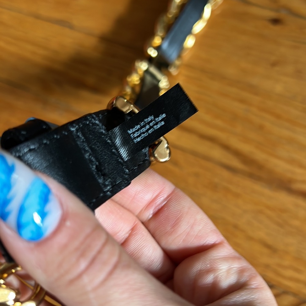 H&M Moschino Black Gold Leather Belt 85 - Picture 4 of 5